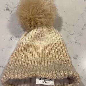Free people hat with pom pom